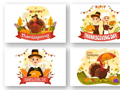 30 Happy Thanksgiving Day Illustration