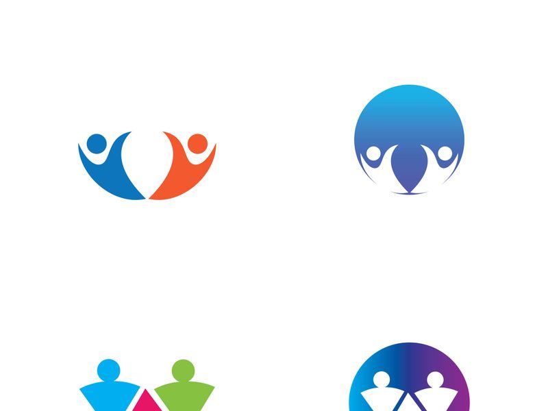 Community of people logo design with creative idea.