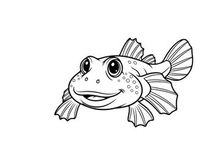 Cute cartoon fish smiling vector illustration flat design