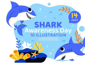 10 Shark Awareness Day Illustration preview picture