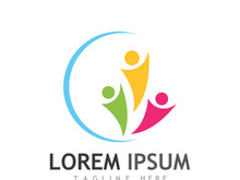 Community of people logo design with creative idea.