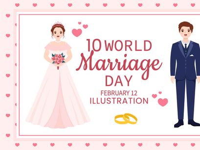 10 World Marriage Day Illustration