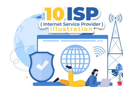 10 ISP or Internet Service Provider Illustration