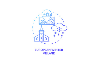 European winter village concept icon preview picture