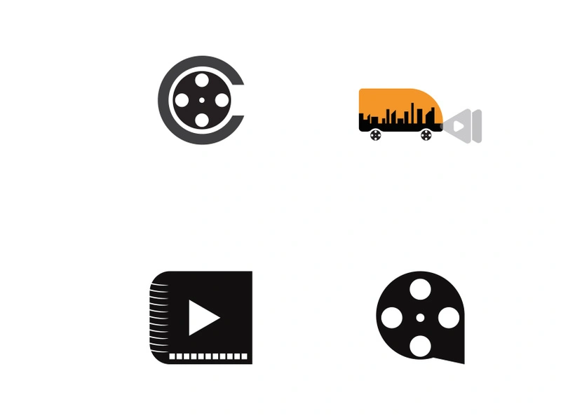 abstract film symbol and images illustration