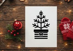 Minimalist Christmas Tree in Gift Box for Holiday Decor