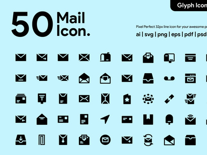 50 Mail Glyph Icon