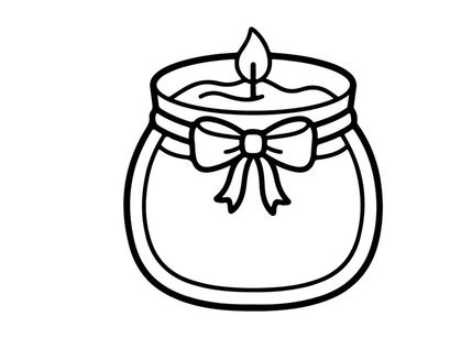 Scented candle line art icon. Minimalist vector illustration of a decorative wax candle.