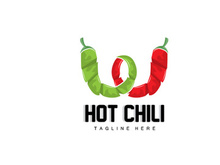 Red Chili Logo, Hot Chili Peppers Vector, Chili Garden House Illustration, Company Product Brand Illustration