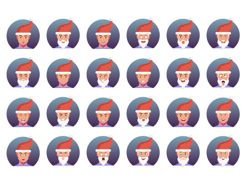 Christmas Santa Reaction Face Icons