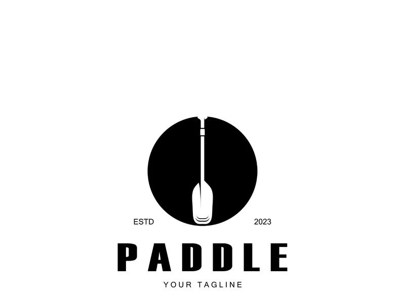 simple paddle logo,design for surfing,rafting,canoe,boat,surfing and rowing equipment business,vector