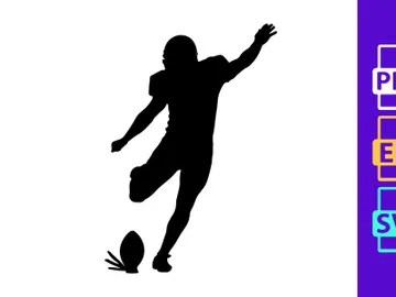 Silhouette of a soccer player kicking a ball in mid action preview picture