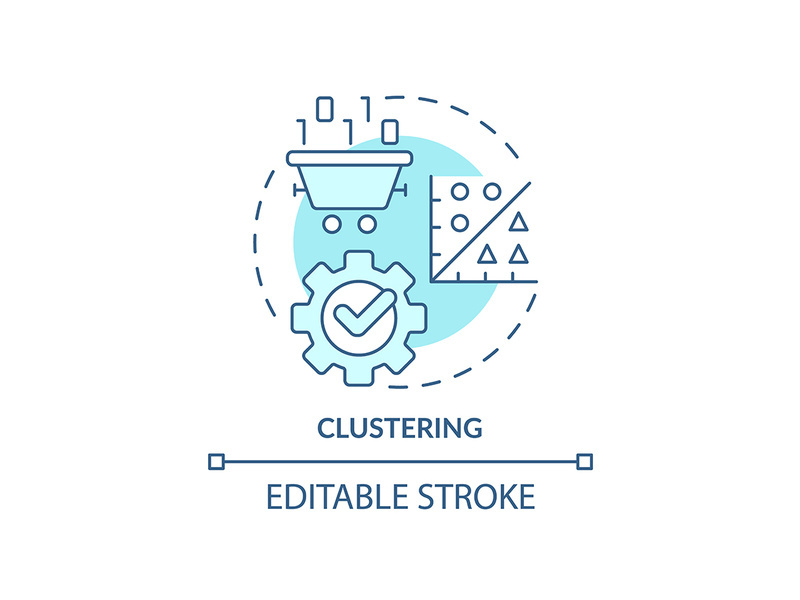 Clustering turquoise concept icon