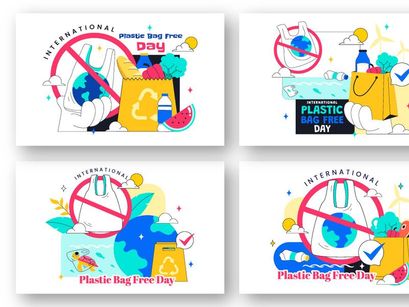 10 Plastic Bag Free Day Illustration