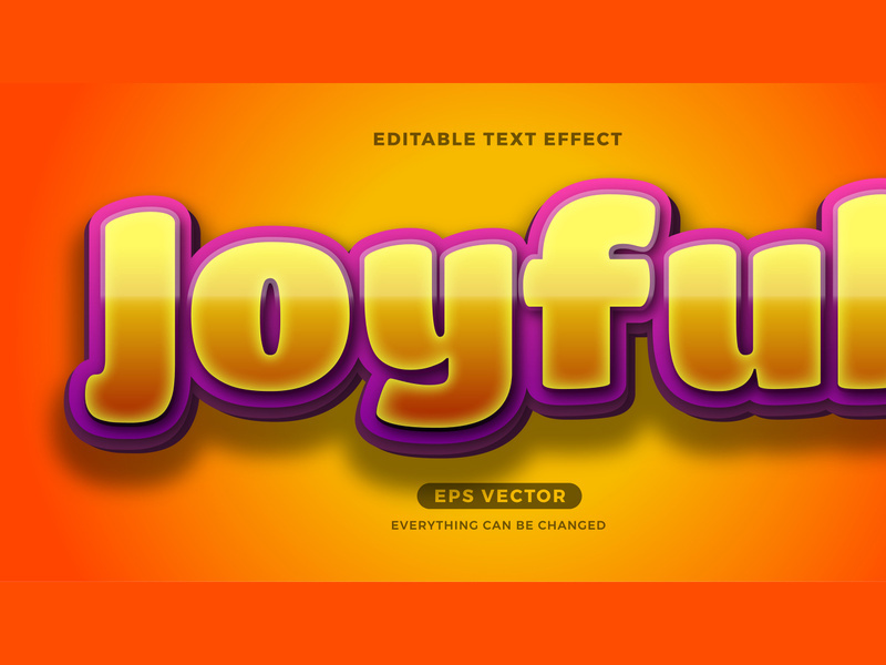 Joyful editable text effect vector template