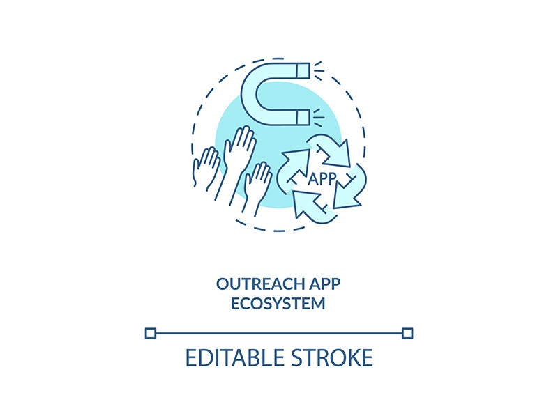 Outreach app ecosystem concept icon