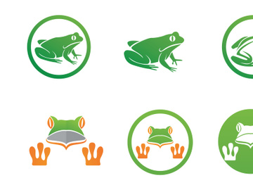 Green frog animal icon logo vector preview picture