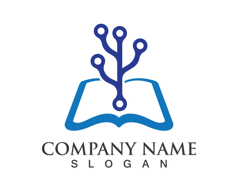 Digital book logo technology vector icon design