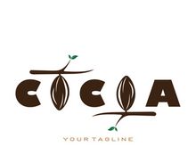 cocoa logo,cocoa bean,cocoa tree,cocoa branches and leaves,chocolate mix on white background,vintage,modern,simple,minimalist icon illustration template design vector