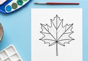 Close-up of a detailed maple leaf. Natural autumn foliage for seasonal design.