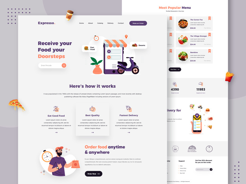 Food Delivery Landing Page Design