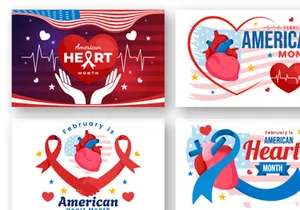 12 February is American Heart Month Illustration