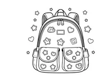 Cute school backpack with emoji faces vector illustration