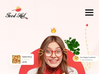 Food Hut (Food Ordering Responsive Design)