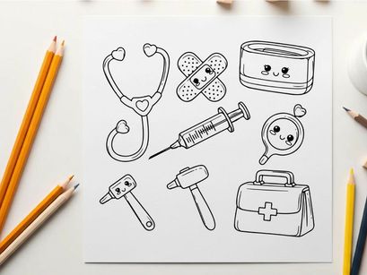 Medical healthcare icons set flat design vector illustration