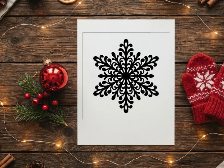 Elegant Black Snowflake Ornament for Christmas Decorations