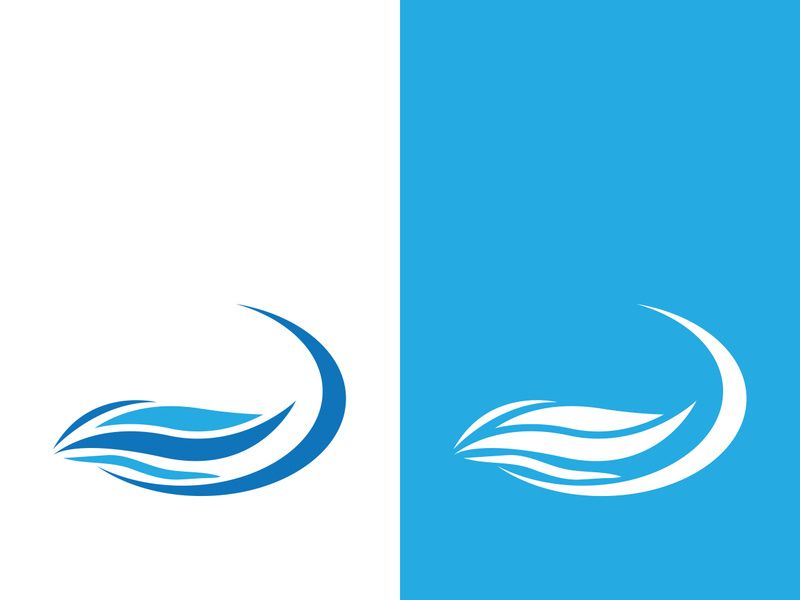 Wave beach vector illustration design logo