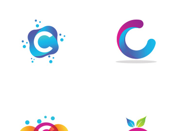 Modern colorful C letter initial logo. preview picture