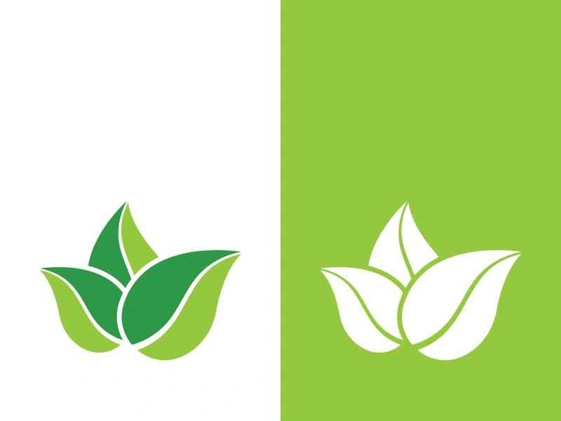 Logos of green tree leaf ecology nature element vector