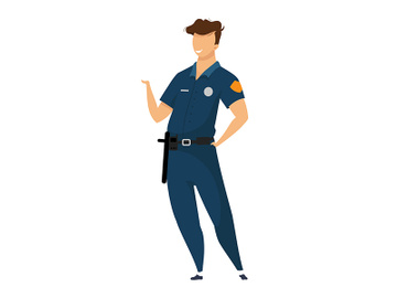 Police officer flat color vector faceless character preview picture