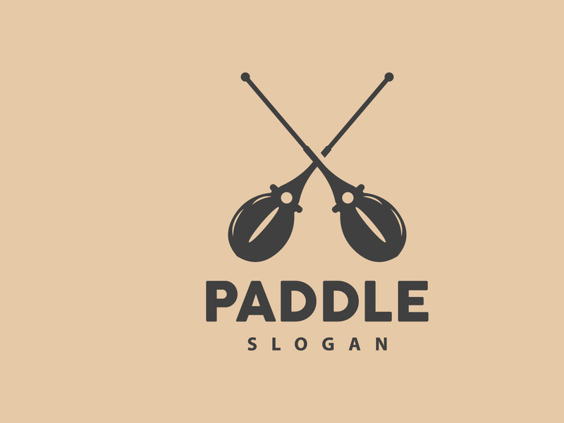 Paddle Logo, Boat Paddle Vector, Crossed Paddle Icon, Illustration Symbol Simple Design