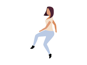 Dancing woman semi flat color vector character preview picture