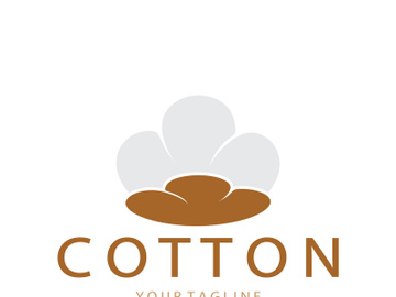 Soft natural organic cotton flower plant logo for cotton plantations, industries,business,textile,clothing and beauty,vector preview picture