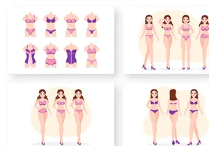 8 Stylish Woman Lingerie Illustration