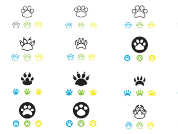 Dog foot print paw logo icon vector preview picture