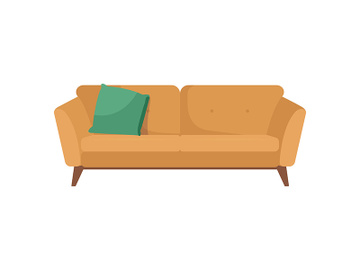 Contemporary couch flat color vector object preview picture