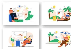 12 Digital Nomad Lifestyle Illustration