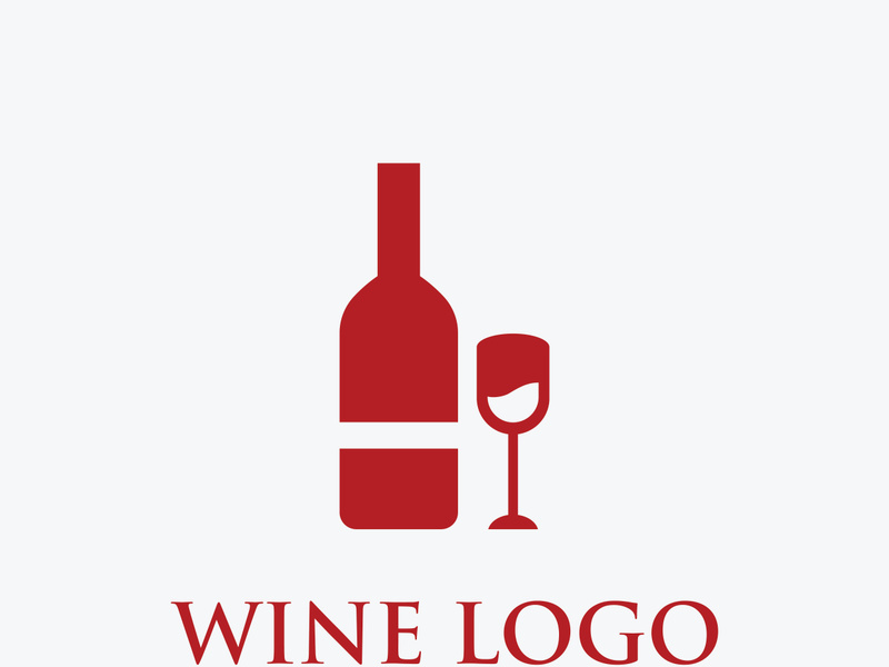 Wine logo design with wine glasses and bottles.Logos for nightclubs, bars and wine shops.