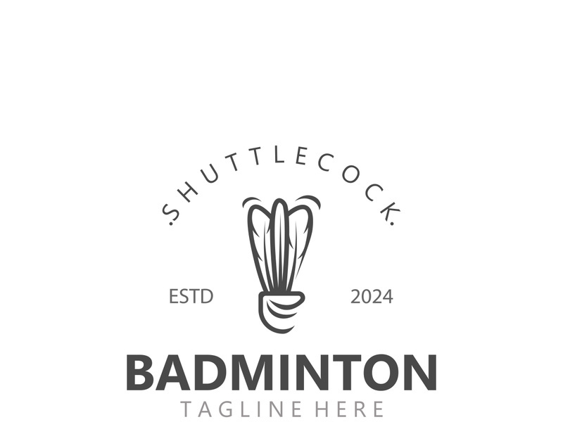 Badminton Shuttlecock logo icon design for Sport Badminton Championship club competition