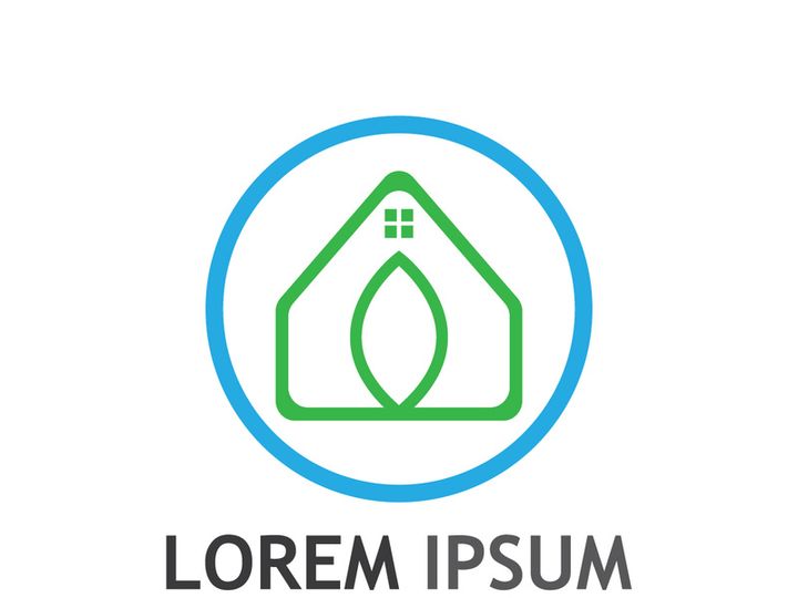 Natural green leaf logo.