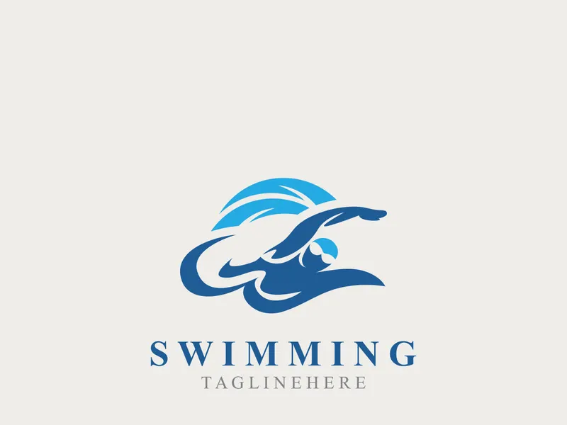 Swimming logo symbol icon graphic design illustration idea creative template