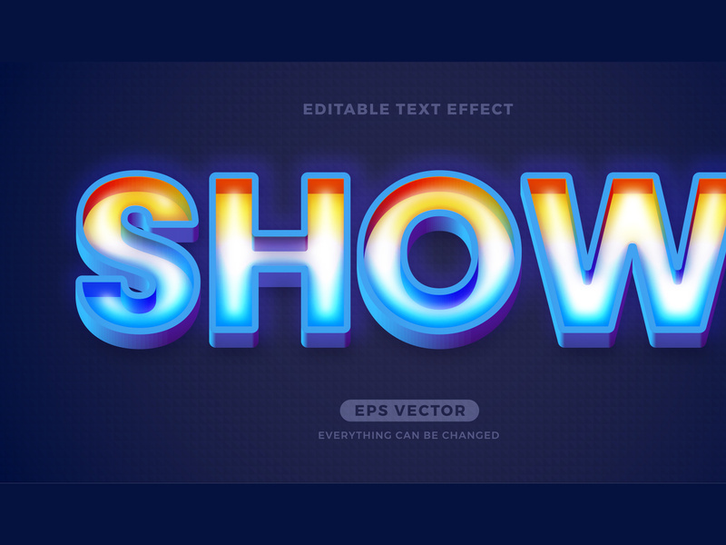 Show editable text effect style vector