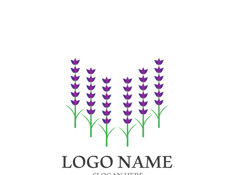 Fresh lavender flower logo vector flat design