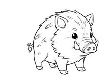 Cute pig smiling cartoon vector illustration flat design