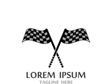 Creative and modern racing flag logo design.