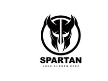Spartan Logo,Vector Viking, Barbarian, War Helmet Design, Product Brand Illustration